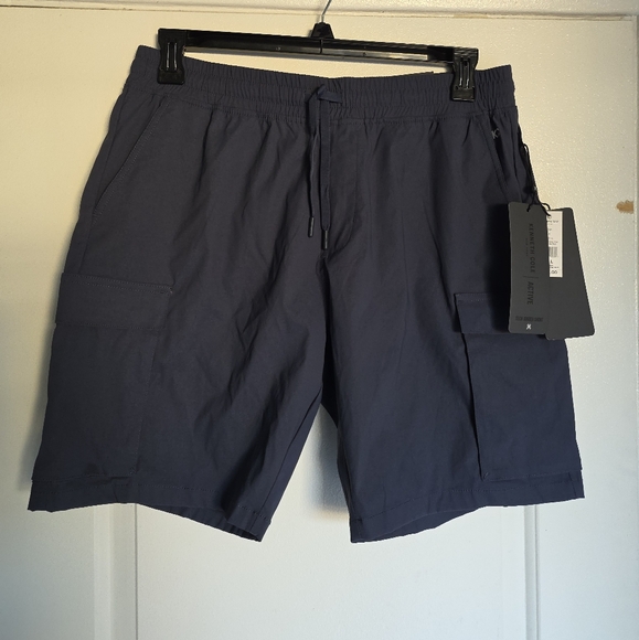 Men's Kenneth Cole Shorts Large Iron Blue Tech Jooger Shorts - Picture 1 of 5